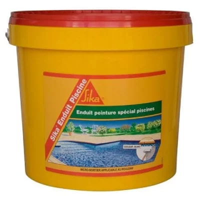 SIKA  Enduit Piscine, Compl&eacute;ment d'imperm&eacute;abilisation pour piscine, 6,16kg, Blanc &eacute;cume