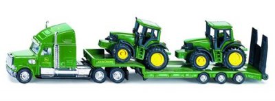 SIKU  chargeuse surbaiss&eacute;e avec tracteur John Deere vert junior 1:87