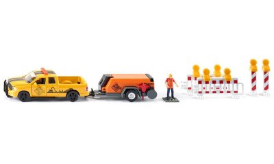 SIKU  RAM 1500 avec compresseur remorque orange (3505)