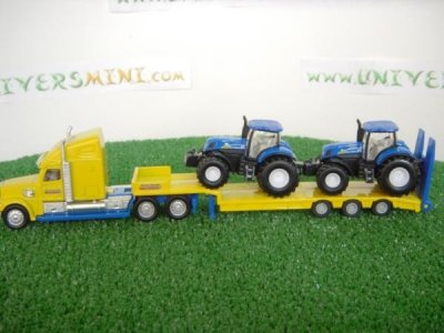 SIKU  remorque avec New Holland tracteurs jaune / bleu (1805)