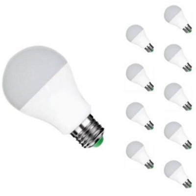 SILAMP  Ampoule LED E27 12W 220V A60 180&deg; (Pack de 10) - Blanc Chaud 2300K - 3500K