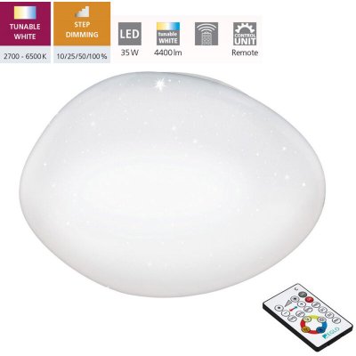 EGLO Sileras Plafonnier Led Blanc T&eacute;l&eacute;commande Incluse, Cct