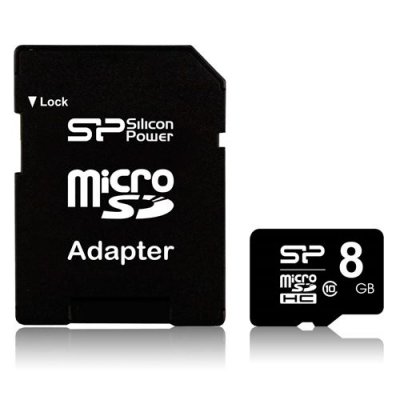 SILICON POWER  MEMSPMSDA10008 Carte m&eacute;moire microSD 8 Go