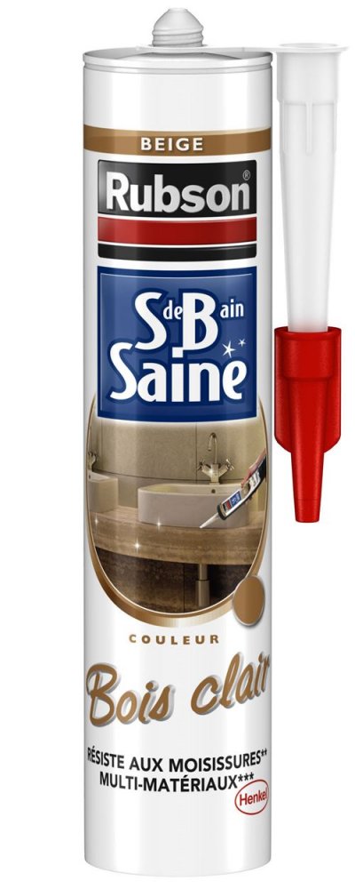 RUBSON Silicone Salle de bain saine , bois clair, 280 ml