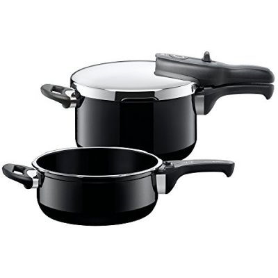 GENERIQUE Silit 0007250014 Sicomatic T-Plus Duo Autocuiseur + Silargan sans Panier Acier Emaill&eacute; Noir 4,5 L