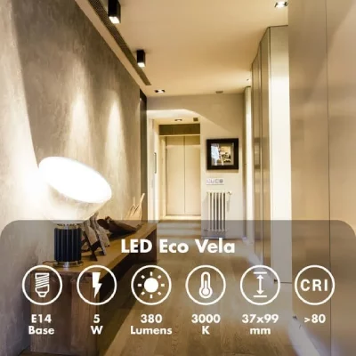 SILVER ELECTRONICS  1970214 Bougie LED Eco E14 5 W Blanc