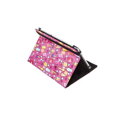 SILVERHT Silver Sanz COOL ICE POP - Etui &agrave; rabat pour tablette - rouge avec des pois blancs - 10.1