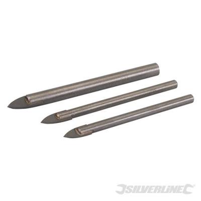 GENERIQUE Silverline 217584 Jeu de 3 forets pour carrelage et verre 3 pcs