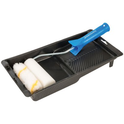 SILVERLINE  947598 Ensemble mini rouleau et bac peinture 100 mm