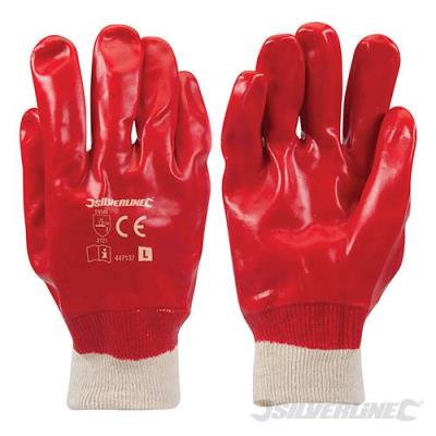 SILVERLINE  - Gants en pvc rouges, l 9, l 9