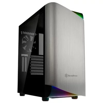 SILVERSTONE  SETA A1 Midi Tower Noir, Argent, Moyenne tour