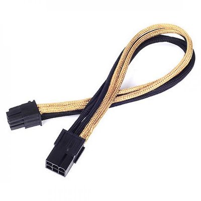GENERIQUE Silverstone silverstone 6-pin-pcie zu 6-pin-pcie kabel 250mm - schwarz/gold noir