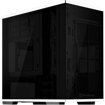 SILVERSTONE  SST-LD01B Lucid Micro ATX Tower, TG - wei&szlig;/schwarz
