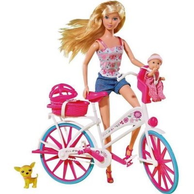 SMOBY SIMAB Steffi Love Balade V&eacute;lo - B&eacute;b&eacute; + Chien Inclus