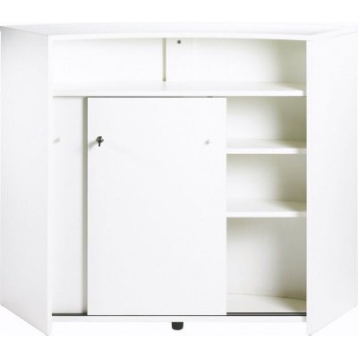 Simmob Bar, comptoir de Cuisine Blanc, Meuble d'accueil 2 Portes, Bois