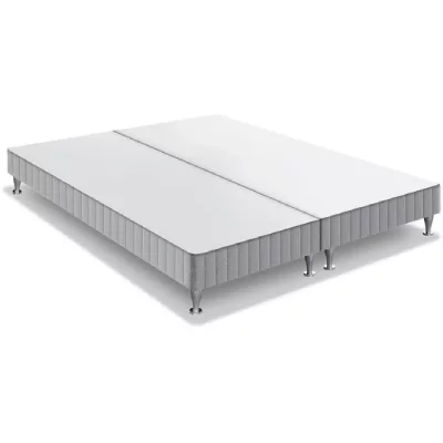 SIMMONS  AIRSOM Sommier tapissier + Pieds, Autres, Gris, 2x80x200
