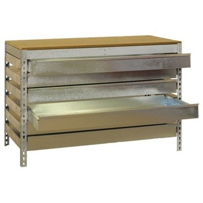 SIMONRACK Simon Rack - Kit Etabli avec tiroirs 840x1500x750mm - BT-5 BOX6 1500 GALVA/BOIS