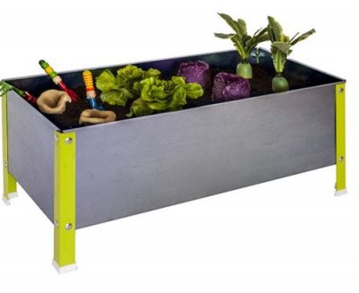 SIMONRACK Simon rack - potager galva/vert 100l - urbangarden 410x900x400 galva
