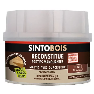 SINTO bois mastic &agrave; bois avec durcisseur ls bo&icirc;te 170 ml / 190 g ch&ecirc;ne