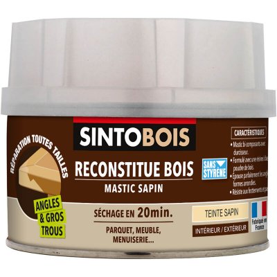 SINTO bois mastic &agrave; bois avec durcisseur ls bo&icirc;te 170 ml / 190 g sapin