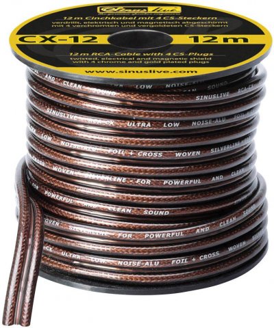 SINUSLIVE  - CX-12 C&acirc;ble rca 12.00 m [1x extr&eacute;mit&eacute;(s) ouverte(s) - 1x extr&eacute;mit&eacute;(s) ouverte(s)]