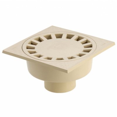 GIRPI Siphon de cour en pvc  sable l.25 x H.13.8 cm