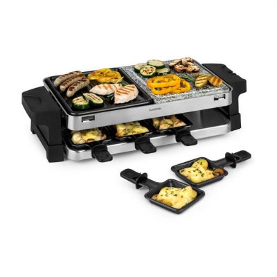 KLARSTEIN Sirloin Appareil &agrave; raclette pour 8 personnes 1500W aluminium & pierre