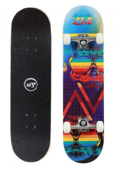 213 Skateboard Erable canadien  glitch -  UNI Bleu Ciel