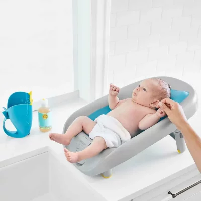 SKIP HOP  Baignoire pour b&eacute;b&eacute;, bain inclinable et rin&ccedil;age Moby