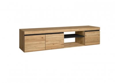 SKRAUT HOME  Meuble TV NATURALE Ch&ecirc;ne/Noir 160x40x41cm