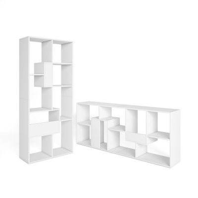 Skraut Home - tag&egrave;re Design - 161 x 69 x 25 cm - Couleur Blanche - blanc
