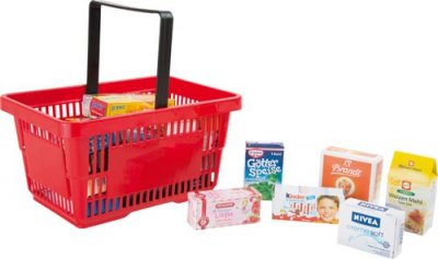 CHRISTIAN TANNER Small Foot - 9546 - Panier &agrave; provisions- Rouge avec Contenu