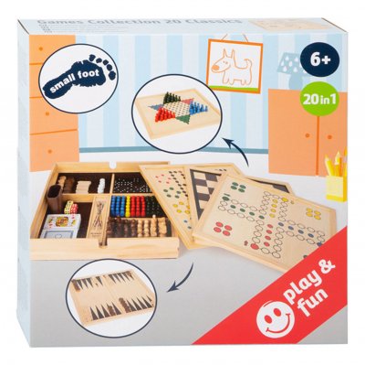 SMALL FOOT  bo&icirc;te de jeux 36 cm bois/carton naturel 21 pi&egrave;ces