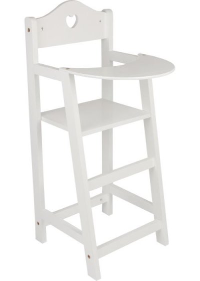 SMALL FOOT  chaise haute pour poup&eacute;es c&acute;ur blanc pipa