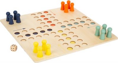 SMALL FOOT  jeu de soci&eacute;t&eacute; Ludo XL junior 45 cm en bois 19 pi&egrave;ces