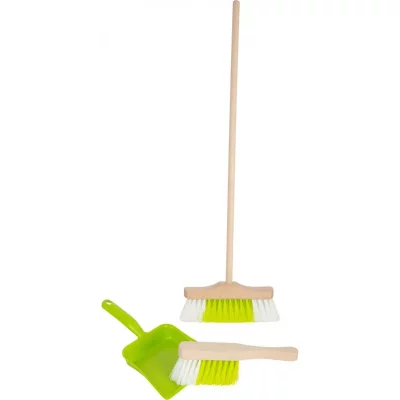 SMALL FOOT COMPANY Small Foot set de balayage junior 55 cm bois naturel/vert 3-pi&egrave;ces