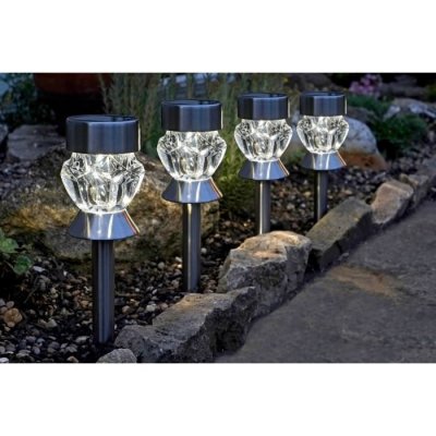 GENERIQUE Smart Garden Bornes Solaires Verre - Couleurs Changeantes - Pack de 4
