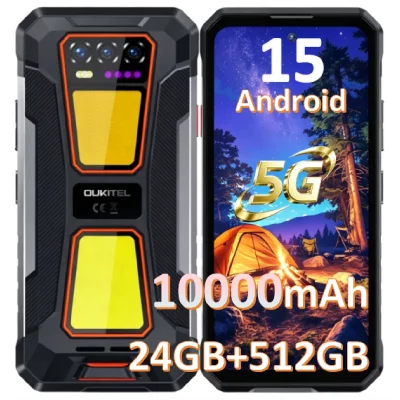 OUKITEL Smartphone 5G  WP58 Pro 6.7'' 24GB 512GB Android 15 10000mah 64mp Nfc orange