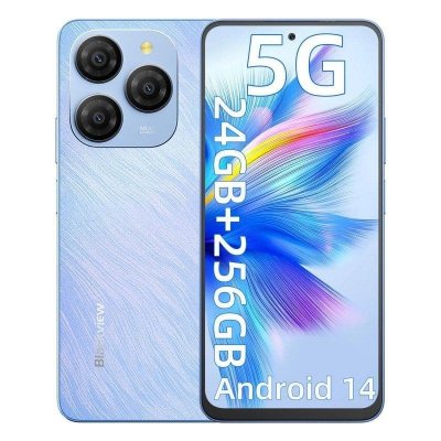 BLACKVIEW Smartphone  SHARK 9 5G 6,67 pouces NFC Android 14 5G 24 Go/258 Go bleu