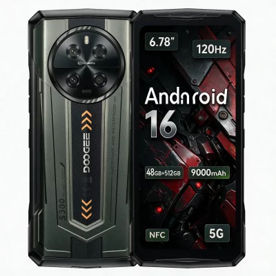 DOOGEE Smartphone  S300 Robuste 5G Double SIM 12 Go 512 Go 6.78"" Jaune