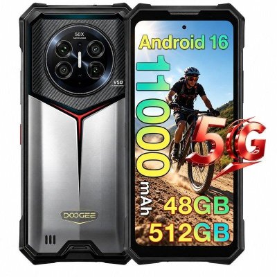 DOOGEE Smartphone  V50 Robuste 5G Double SIM 512 Go 6.78'' Argent