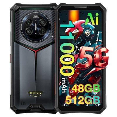 DOOGEE Smartphone  V50 Robuste 5G Double SIM 512 Go 6.78'' Noir