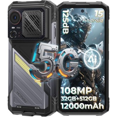 HOTWAV Smartphone Google pixel noir 6.8 pouces RAM 12 Go stockage 512 Go