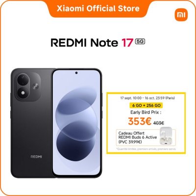 XIAOMI Smartphone Redmi Note 17 5G Double SIM 256 Go 6.99"" Noir