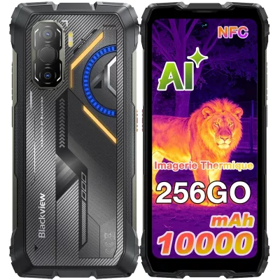 BLACKVIEW Smartphone Rock 3 4G - Octa-core 6.78"" 32Go+256Go,10000 mAh Noir
