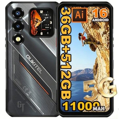 OUKITEL Smartphone WP66 5G 108MP Appareil Photo Robuste 11000mAh 36GB+512GB Noir