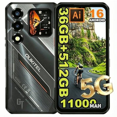 OUKITEL Smartphone WP66 5G MediaTek Dimensity 7025 120Hz 36GB 512GB Noir