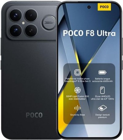 XIAOMI Smartphone  POCO F8 Ultra 16/512Go Noir version europ&eacute;enne