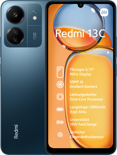 XIAOMI Smartphone  Redmi 13C 6,74"" Double nano SIM 256 Go Bleu Marine