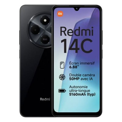 XIAOMI Smartphone  Redmi 14C 6Go 128Go Noir NO NFC 